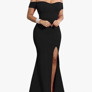 Off The Shoulder High Split Long Formal Party Evening Gown